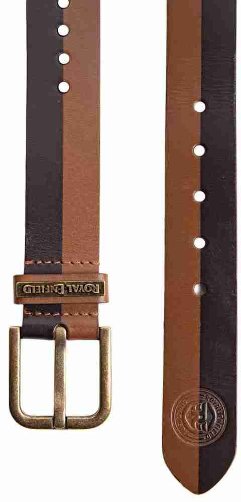 ROYAL ENFIELD Men Casual Brown Genuine Leather Belt BROWN - Price in India