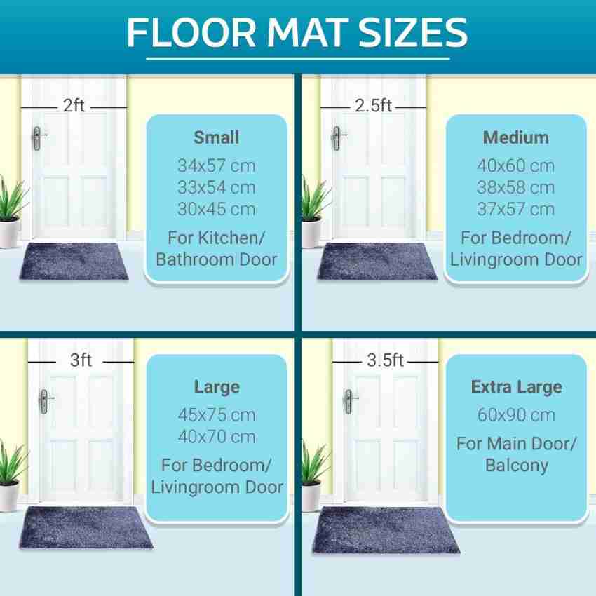 Polypropylene Anti Slip Floor Door Mat in Home Kitchen Entrance Mats 38x58  cm