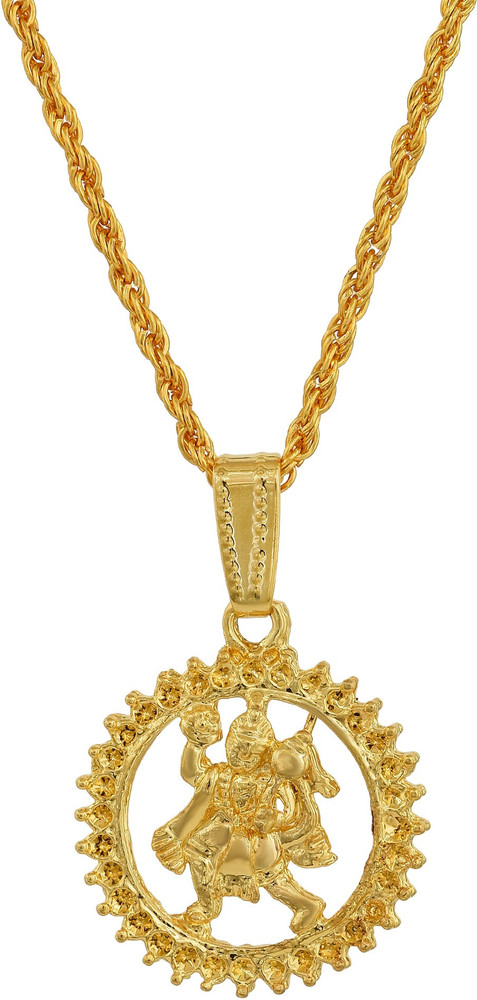 memoir Gold plated Sun design Bajrang Bali Hanuman pendant Men