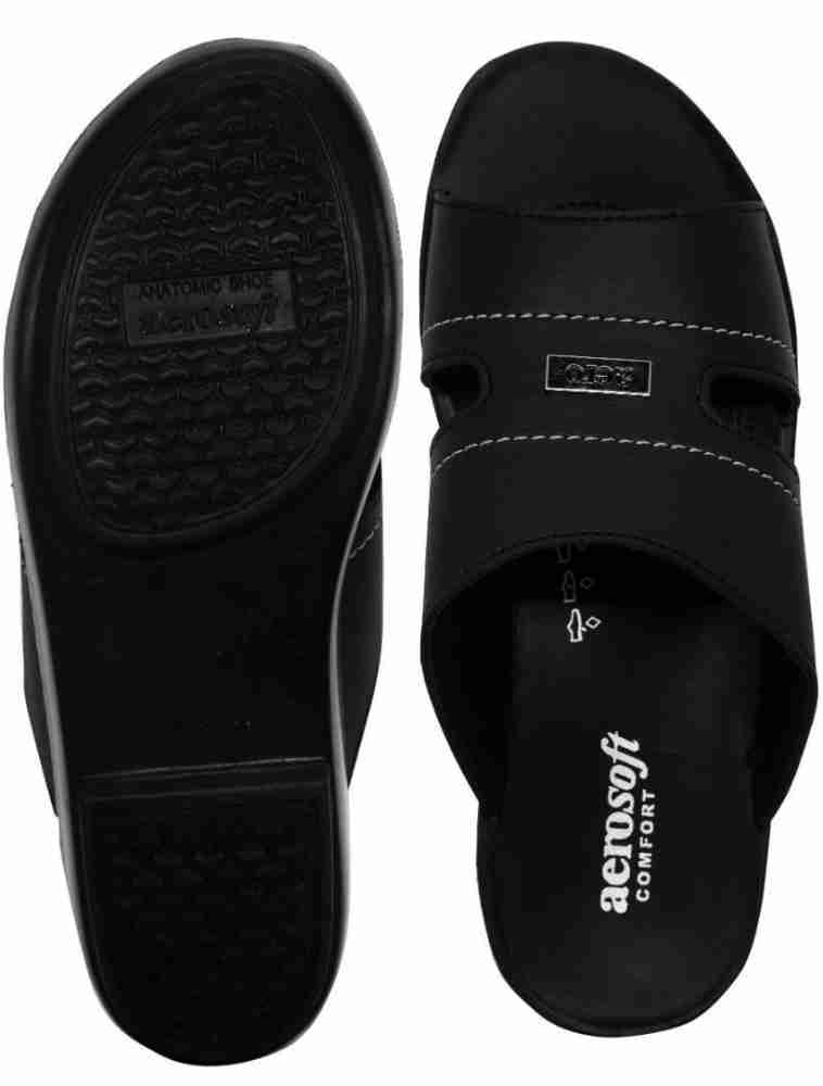 Aerosoft Men s Black Sandal Men Black Casual Buy Aerosoft Men s