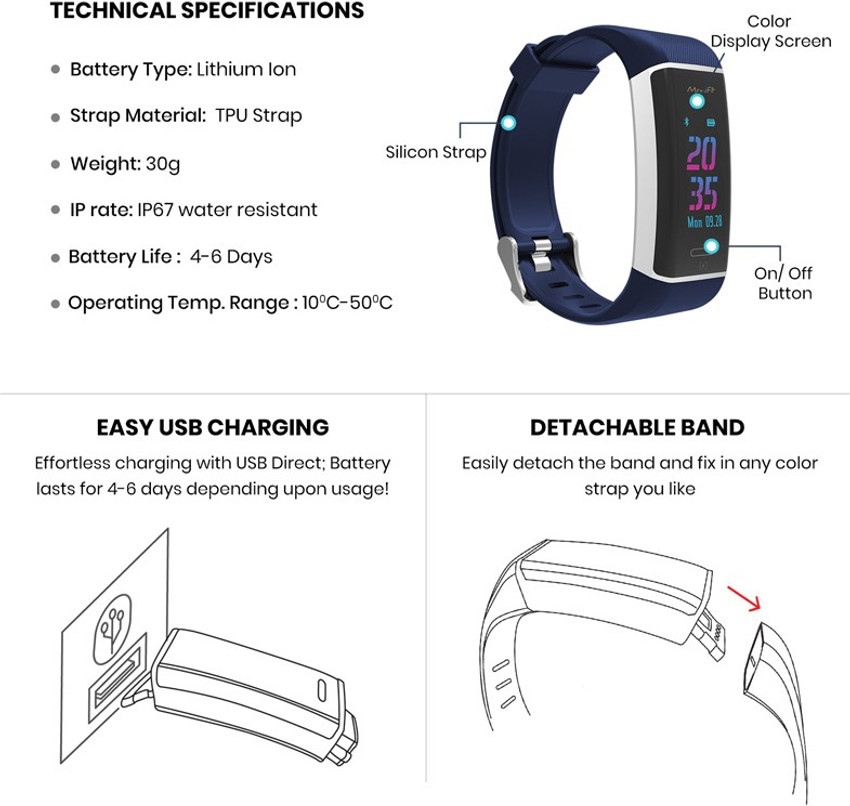 Fixm ip67 best sale waterproof fitness tracker
