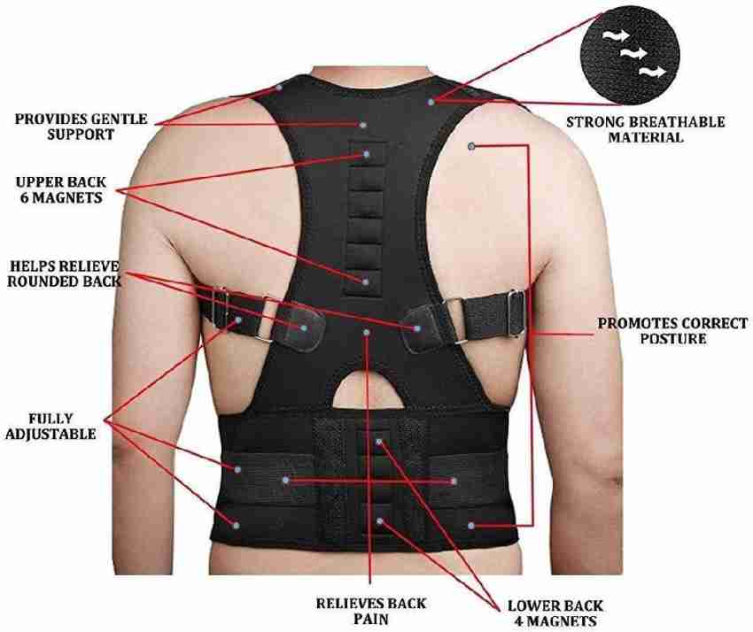 Unisex Magnetic Back Brace Posture Corrector Therapy Shoulder Belt, Size:  Medium at Rs 185 in Bhiwandi
