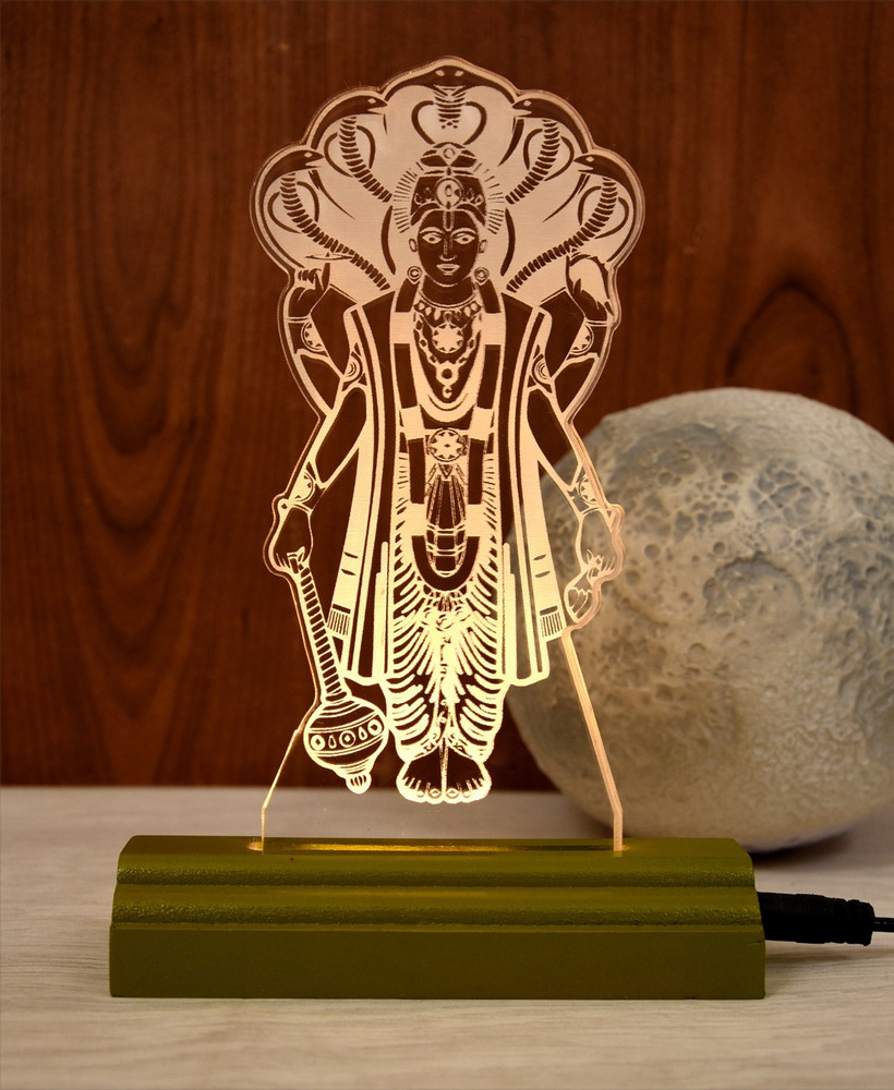 Modak The Lord Vishnu 3D illusion Acrylic Table Lamp(Color-Olive ...