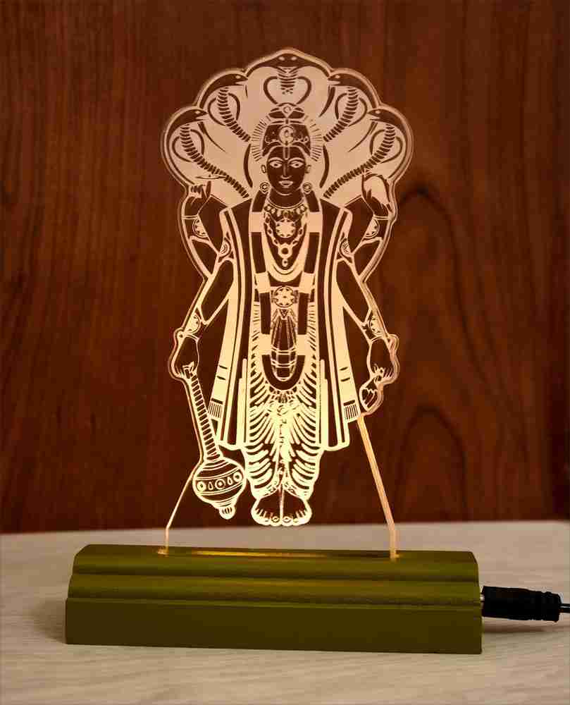 Modak The Lord Vishnu 3D illusion Acrylic Table Lamp(Color-Olive ...