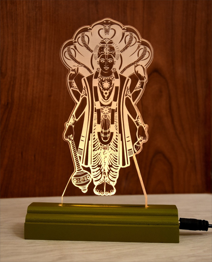 Modak The Lord Vishnu 3D illusion Acrylic Table Lamp(Color-Olive ...