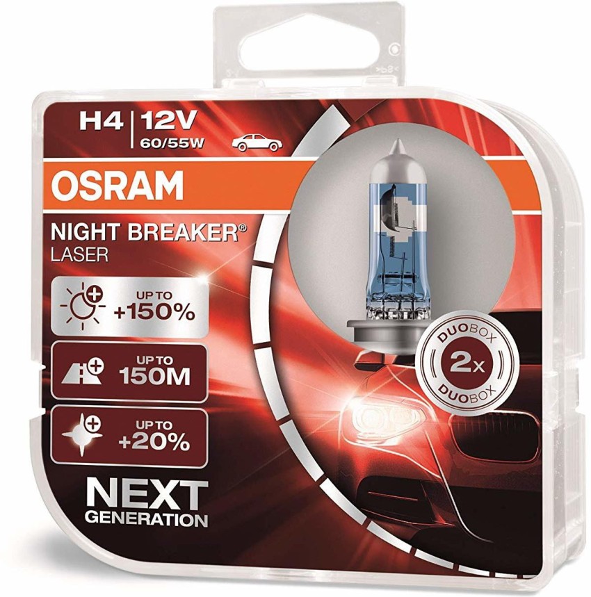 Osram Headlight Halogen Universal For Car H4 64193NL-Night Breaker Laser  NBL NEXT GEN Duo Box (12V, 60/55 W) Price in India - Buy Osram Headlight  Halogen Universal For Car H4 64193NL-Night Breaker