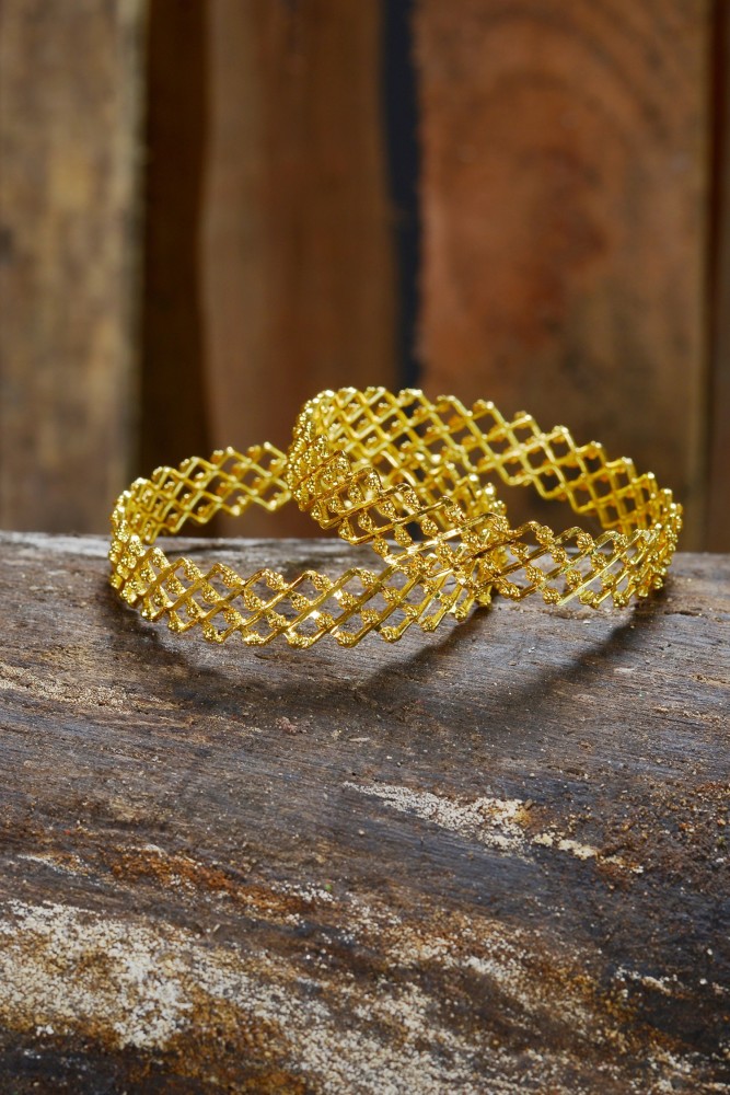 Net design clearance gold bangles