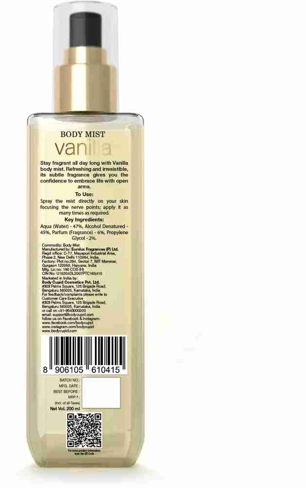 Vanilla body hotsell spray