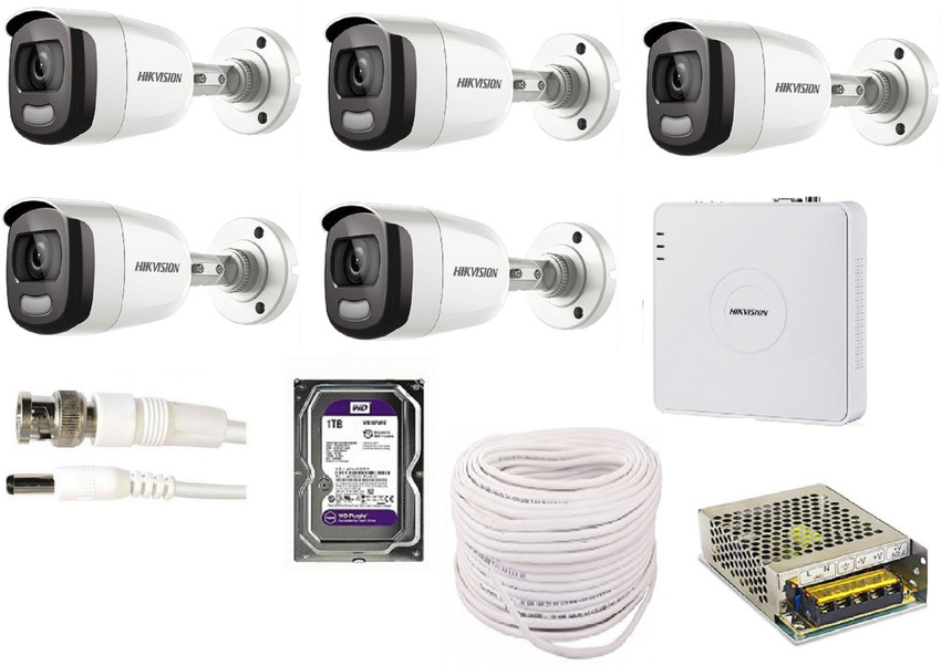 Hik Vision hikvision 5 bullet color camera 8 channel dvr 1 tb
