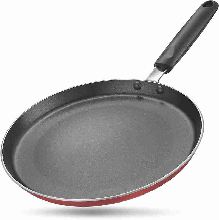 Vinod Zest Non-Stick Flat Dosa Tawa/Griddle, 10, Black 