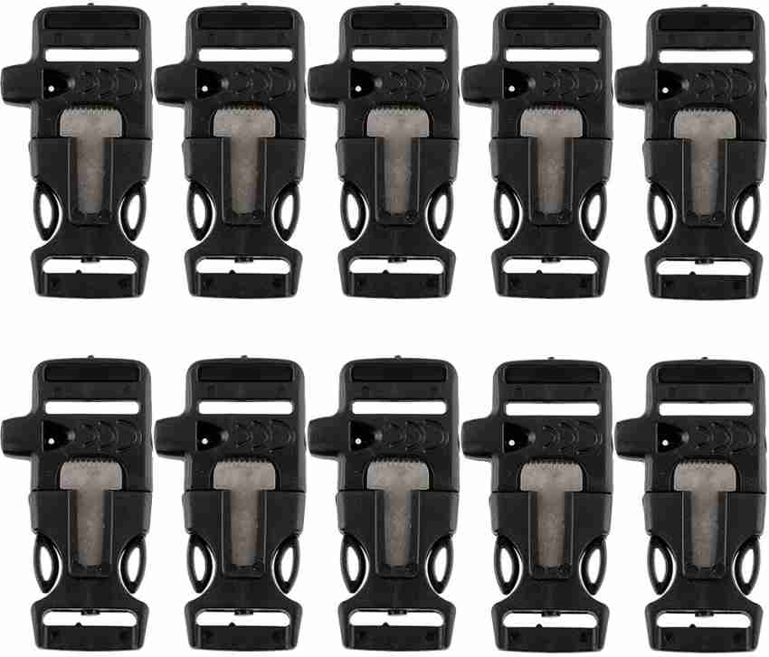 DIY Crafts 1inch Dual Adjustable Side Release Plastic Buckles(Pack of 10)  Luggage Strap black - Price in India