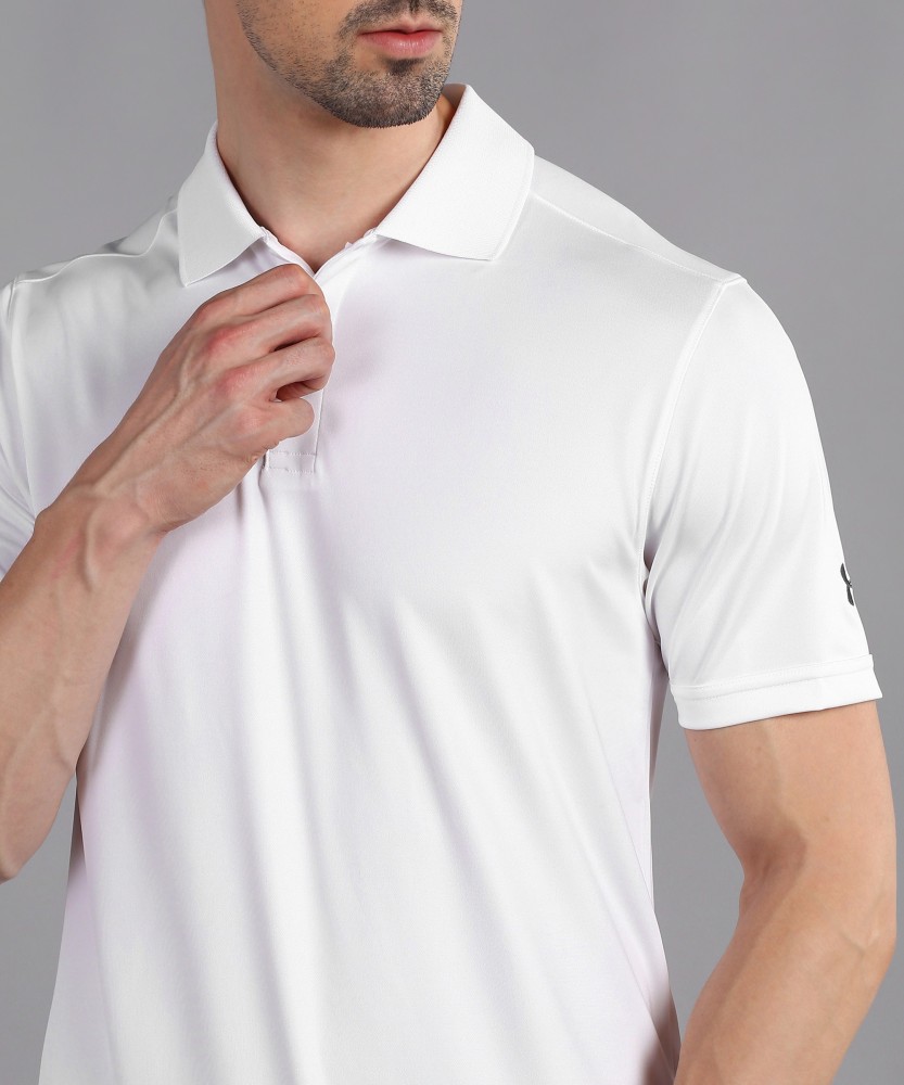 UNDER ARMOUR Solid Men Polo Neck White T-Shirt - Buy UNDER ARMOUR