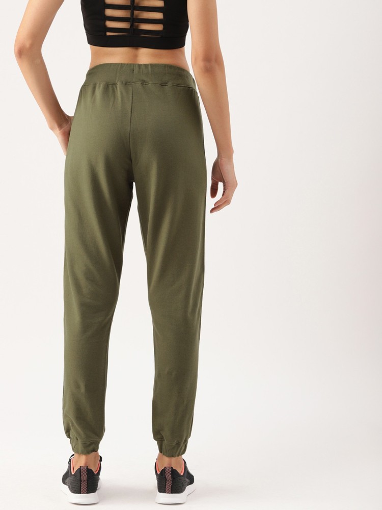 Buy DressBerry Women Olive Green Solid Joggers - Track Pants for