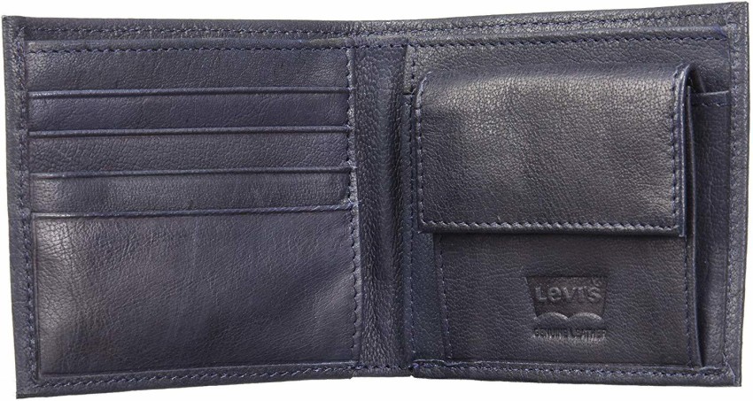 LEVI S Men Black Blue Genuine Leather Wallet Blue Price in