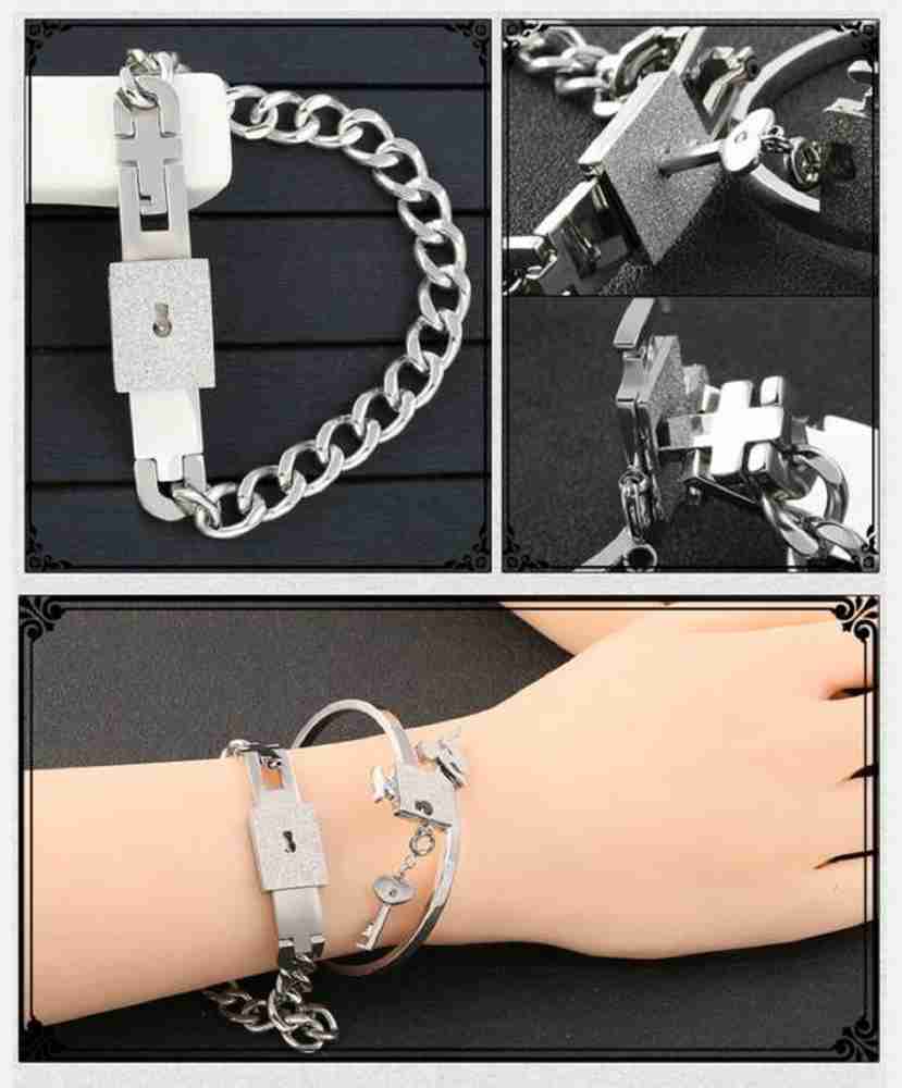 Lock and key bracelet for couples flipkart on sale