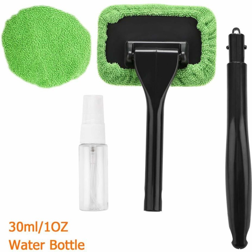 Quintina Window Windshield Cleaning Tool Microfiber Cloth Car Cleanser Brush with Detachable Handle Auto Inside Glass Wiper Interior Accessories Car Cleaning