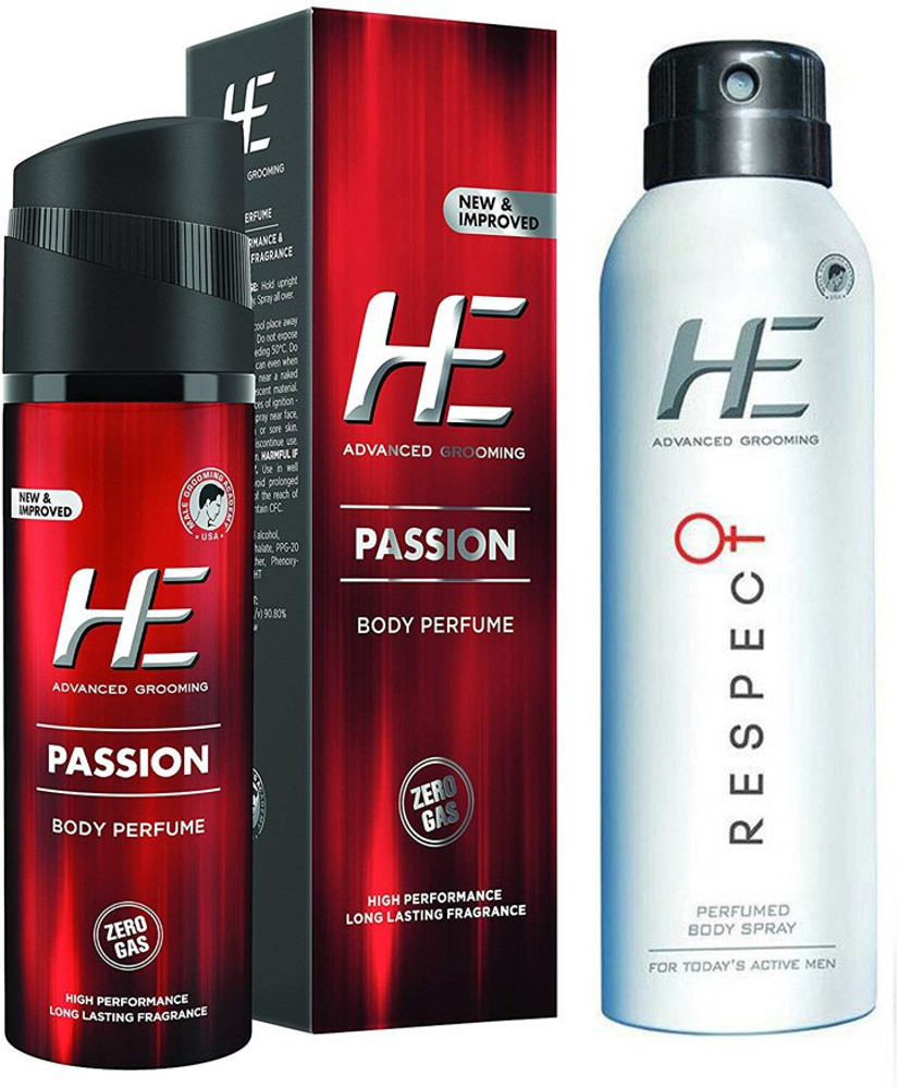 HE Combo of Respect And Passion Perfume Body Spray For Men