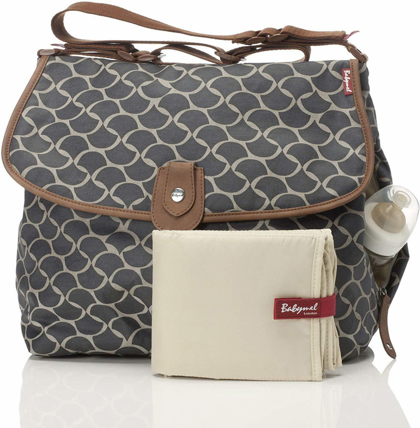 Babymel Satchel Diaper Bag Wave Elephant Grey One Size CAT 5627
