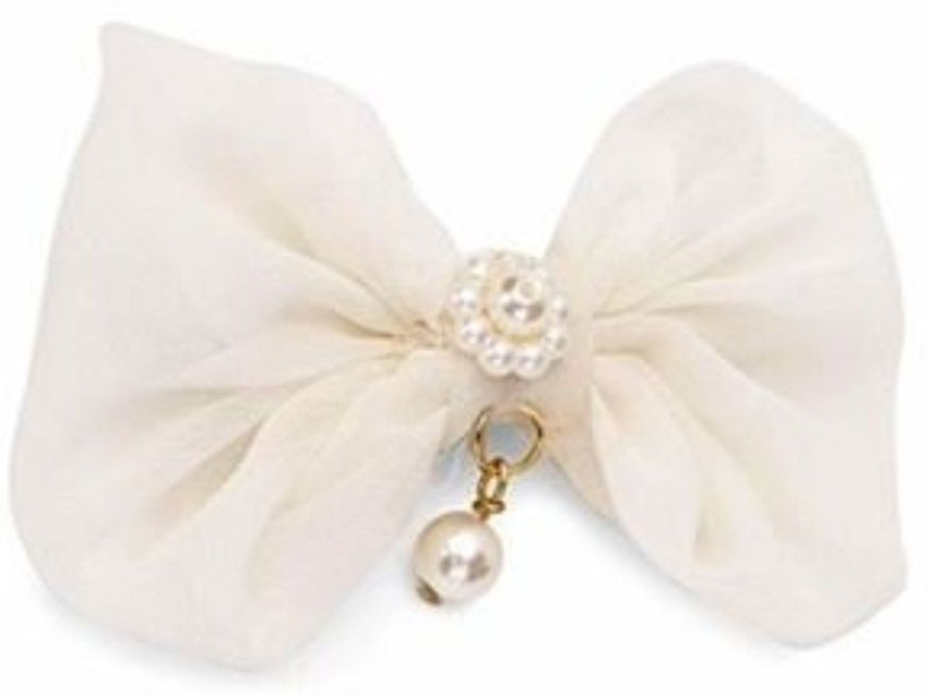 Lujosa Off-White Fabric Hair Clips for Girls Hair Clip Price in