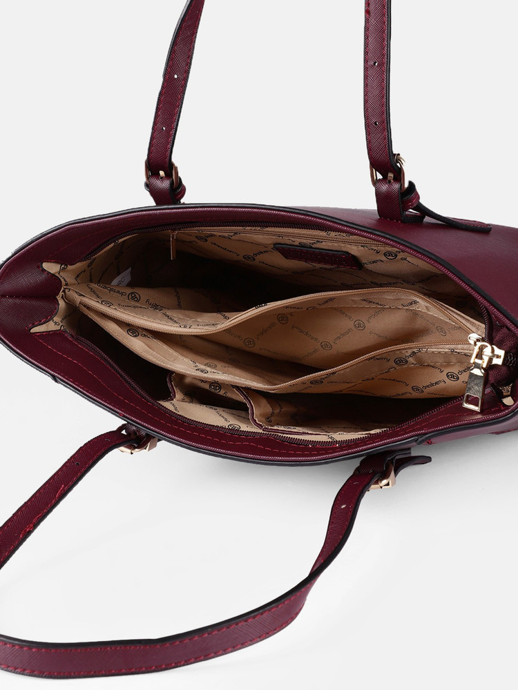 Dressberry burgundy solid shoulder bag best sale