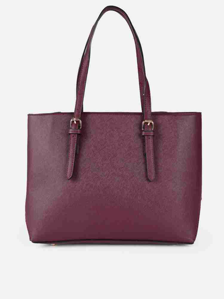 Dressberry burgundy store solid shoulder bag
