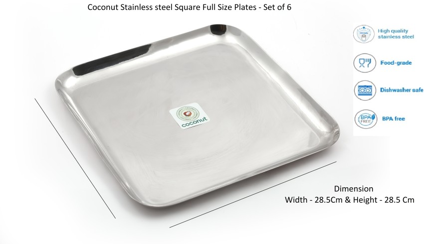 Stainless steel hotsell square plate