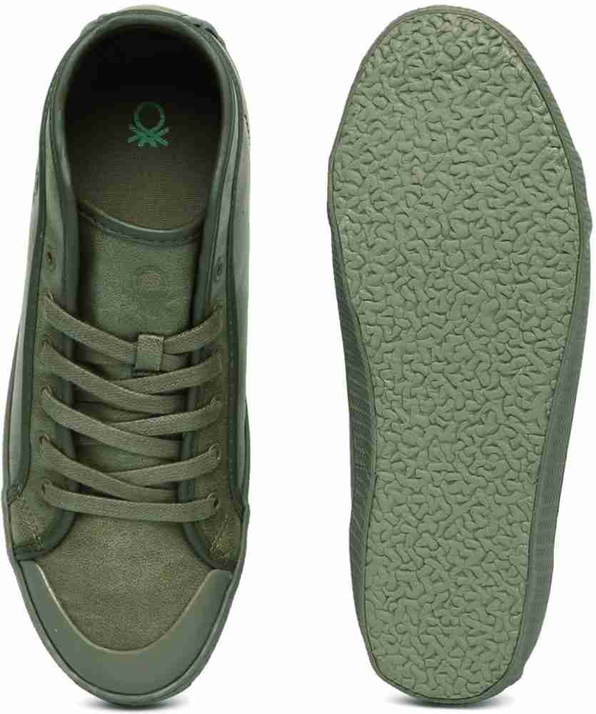 United colors of benetton olive green sneakers new arrivals