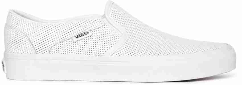 Vans asher perforated on sale white