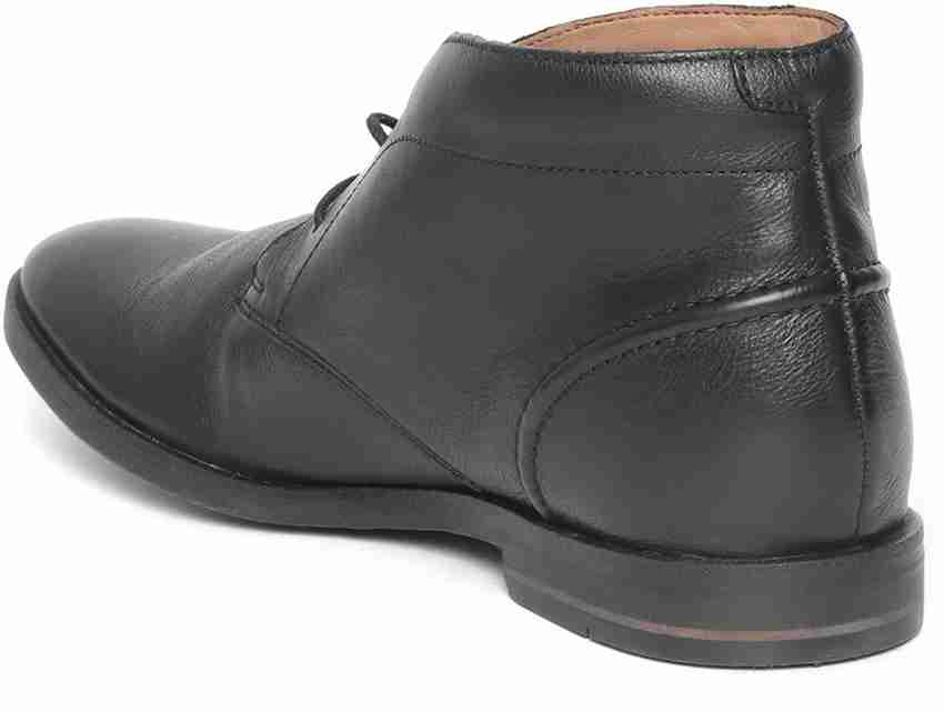 CLARKS Clarks Men Black Solid Leather Mid Top Derbys Derby For Men