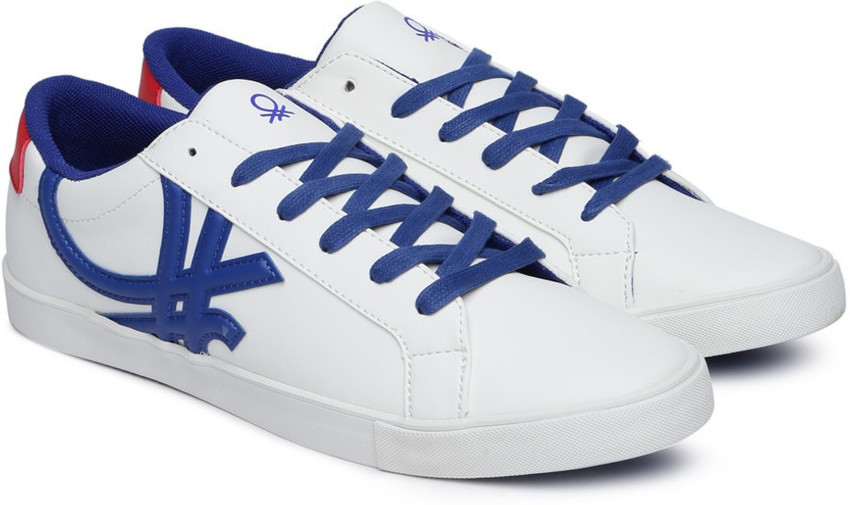 Benetton white sneakers discount