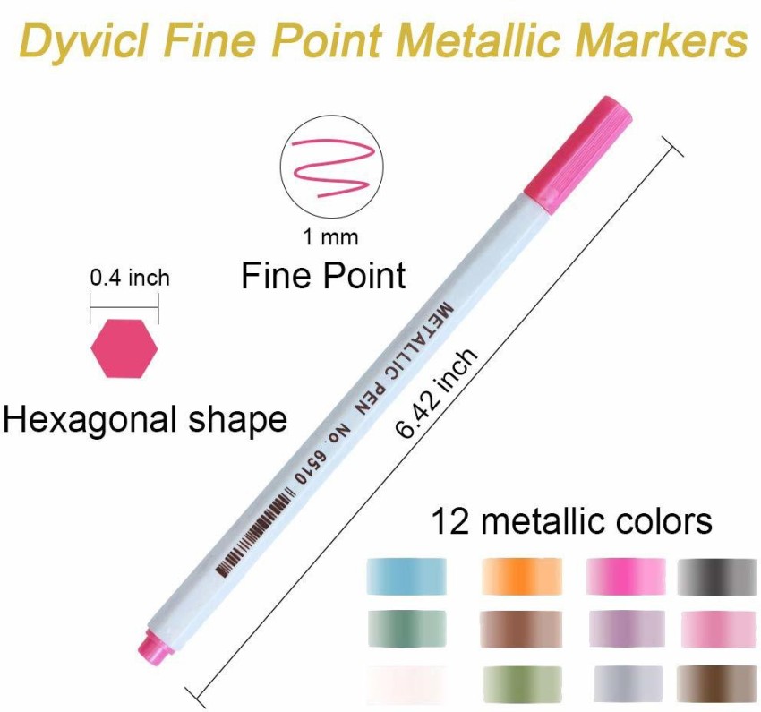 Dyvicl Metallic Brush Marker Pens - Metallic Pens Art Markers for  Calligraphy, Brush Lettering