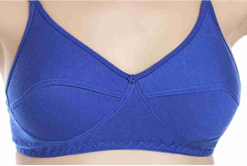 Printed Non-Padded Blue Cotton Bra, For Inner Wear, Size: 26 B at Rs  81/piece in Salem