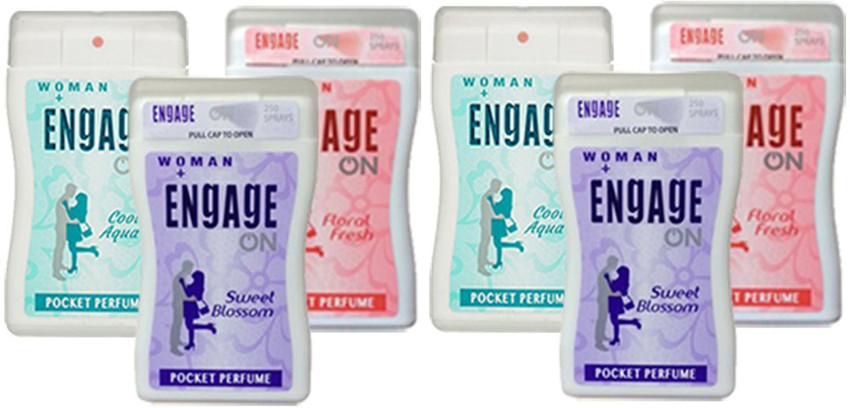 Engage Pocket Perfume for Women 18ml Floral Fresh Sweet Blossom Cool Aqua Deodorant Spray For Women