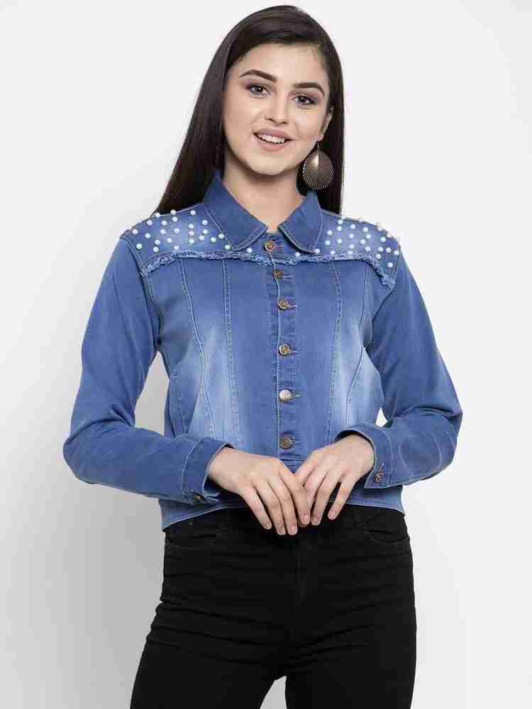 Buy Women Lavender Denim Jacket Online At Best Price 