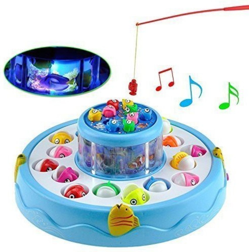 Kundi Rotating Musical Fishing Game with Musical Lights (Multicolour) Party  & Fun Games Board Game - Rotating Musical Fishing Game with Musical Lights  (Multicolour) . Buy Fish toys in India. shop for