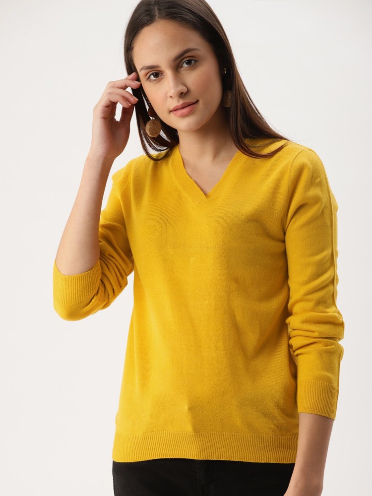 V neck mustard on sale jumper