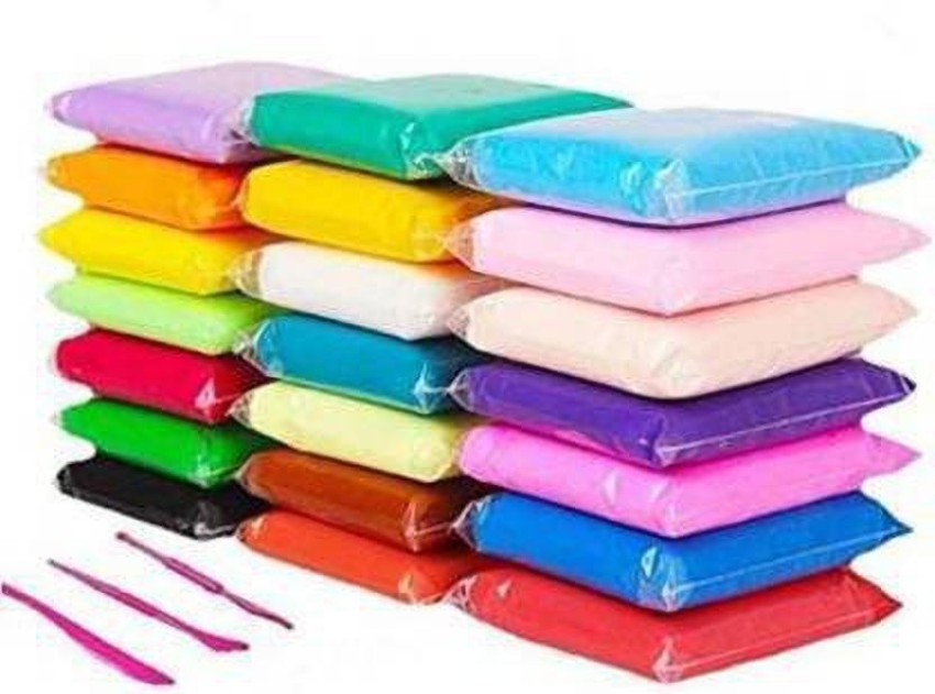 24 Colors of Air Dry Modeling Light Clay Packed in Zipper Bag