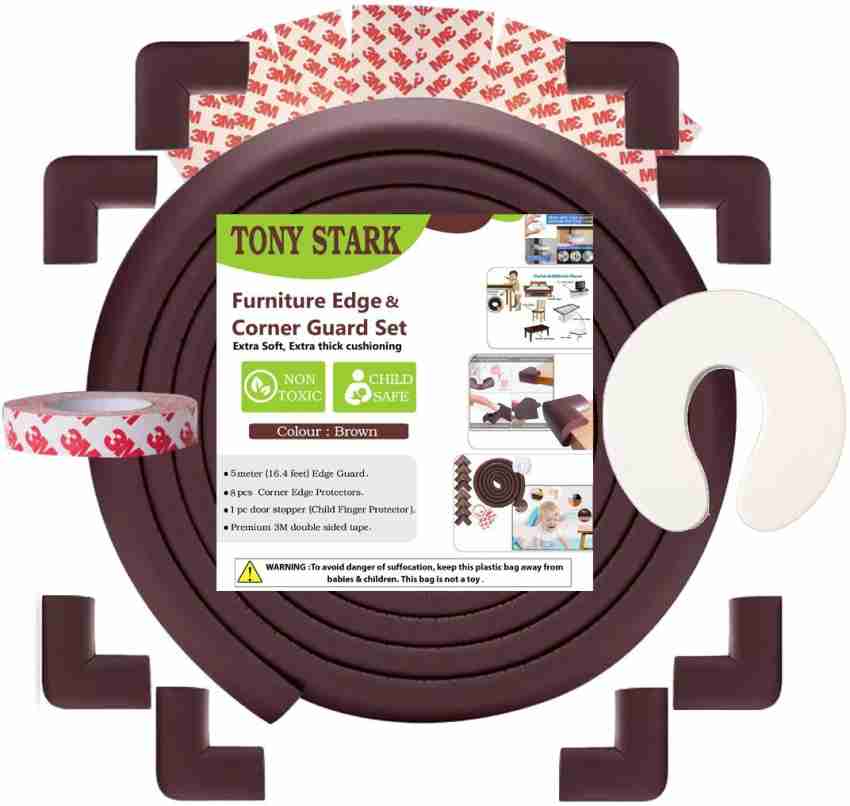 Safety Corner Cushions Baby Proofing Edge & Corner Guards - M - Brown