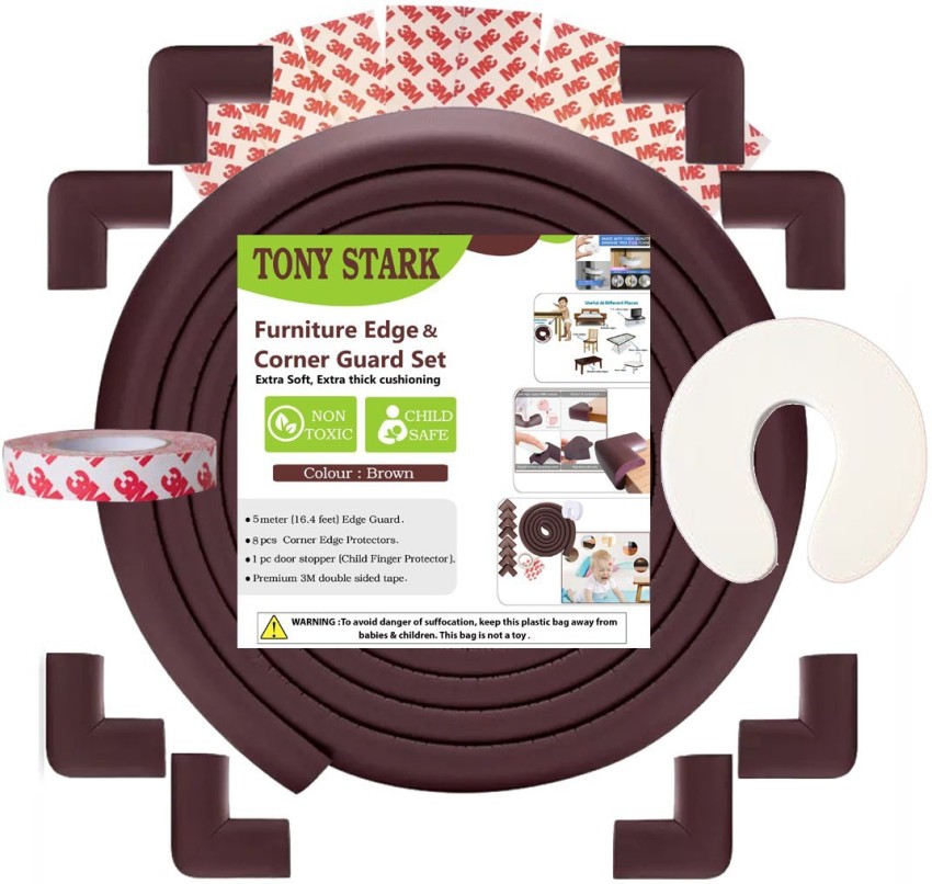 Brown Cushion Baby Safety Corner Protector Baby Proofing Edge Guards (Pack  Of 8)