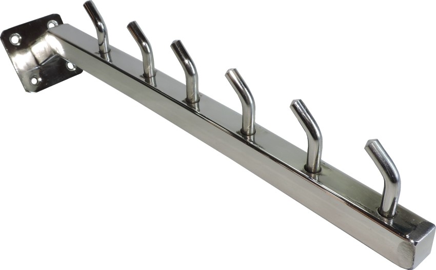 Coat hanger: solid steel rod, chrome plated