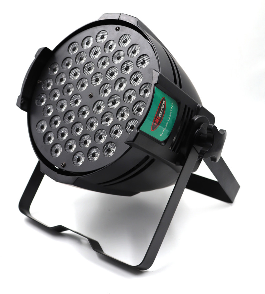 Baisun 1.5W X 54 RGB 3 in 1 Led Par Stage Light With 2 Power Leads 2 DMX Cable for Use in DJ Disco Party Stage Lighting Wedding and