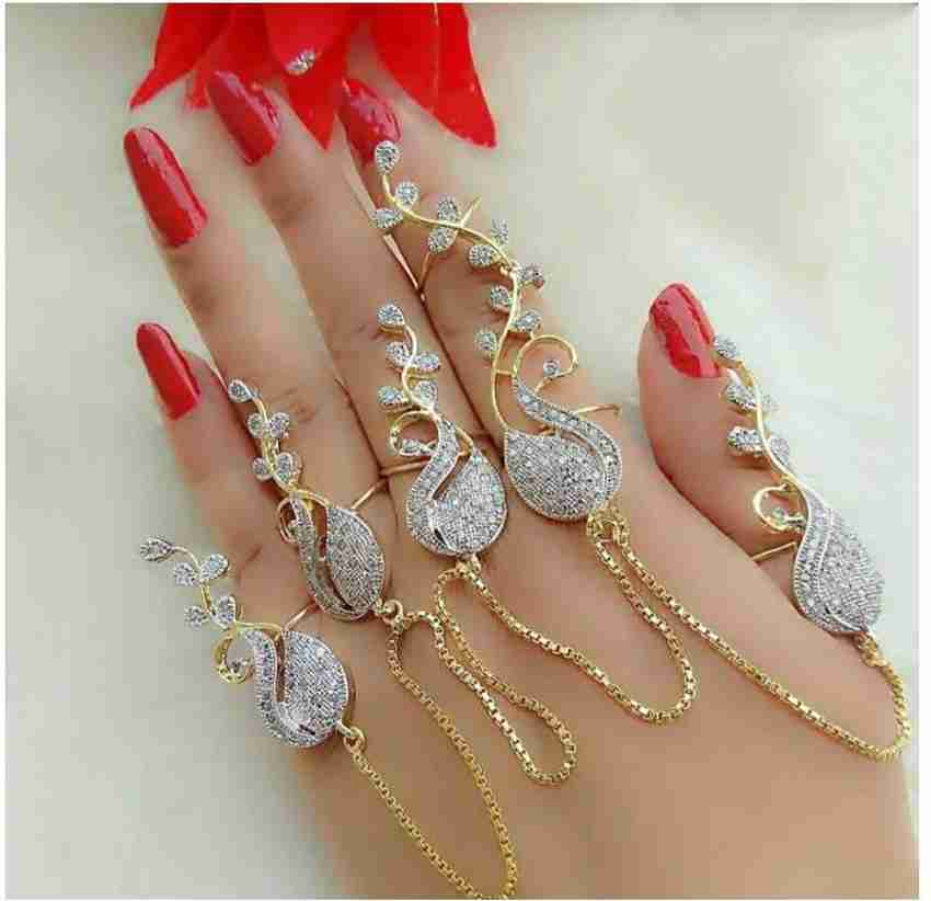 Darshini Designs Party wear 5 finger ring for women Alloy Chain Ring Multi Finger Price in India Buy Darshini Designs Party wear 5 finger ring for women Alloy Chain Ring