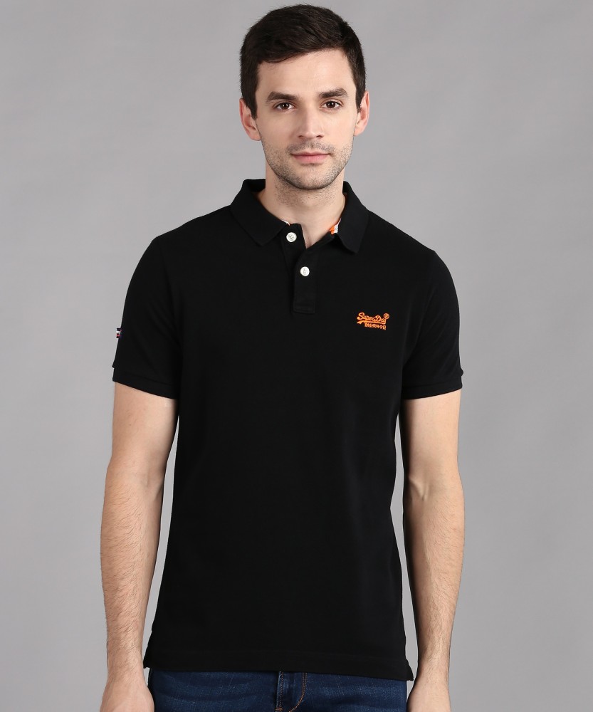 Superdry Solid Men Polo Neck Black T-Shirt - Buy Superdry Solid Men Polo  Neck Black T-Shirt Online at Best Prices in India