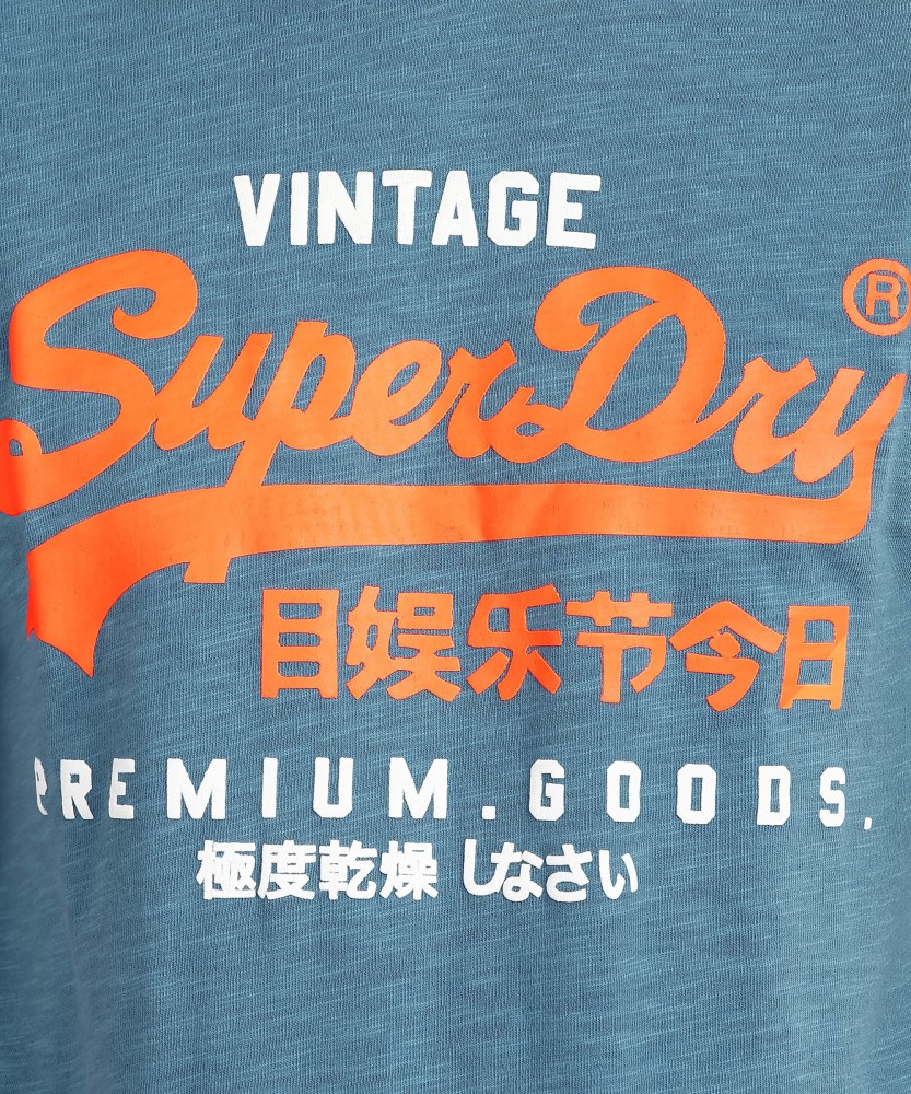 Superdry Printed Men Round Neck Blue T-Shirt - Buy Superdry