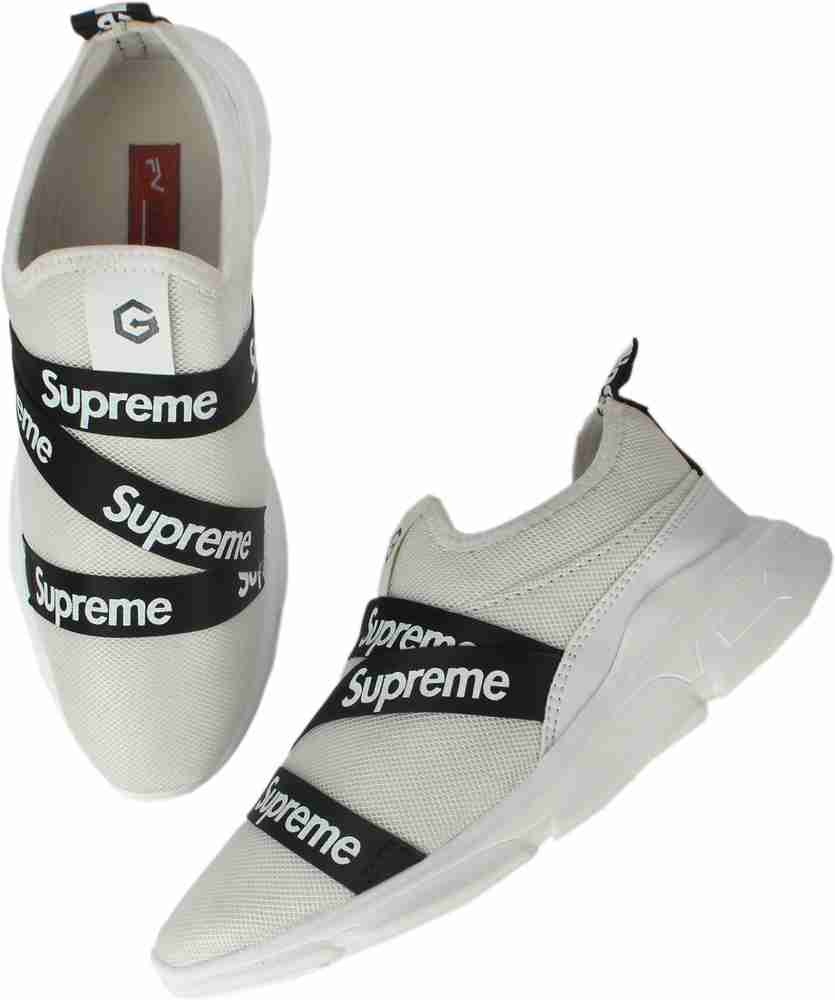 FASHION VICTIM Men Supreme white sneakers Slip On Sneakers For Men Buy FASHION VICTIM Men Supreme white sneakers Slip On Sneakers For Men Online at Best Price Shop Online for
