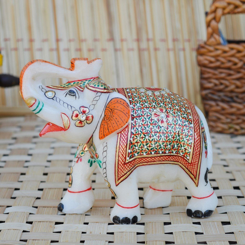 SV Traders Marble Elephant Pair Decorative Showpiece 6 cm Price