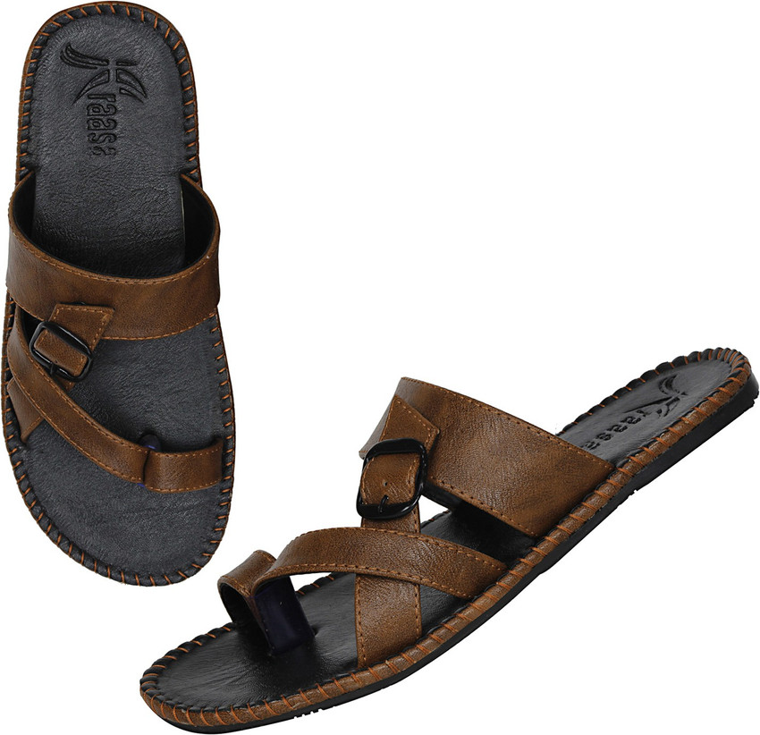 Kraasa Men Men Synthetic Leather Chappal Black Slippers Buy