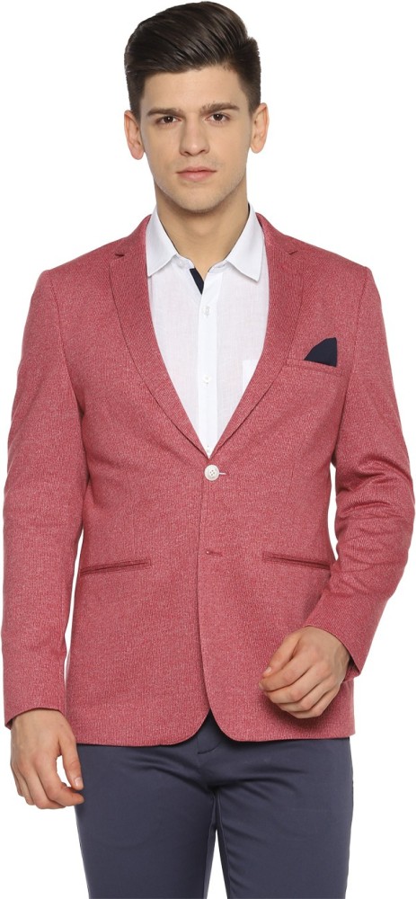 Buy Louis Philippe Louis Philippe Men Blue Self-Design Slim Fit  Single-Breasted Casual Blazer at Redfynd