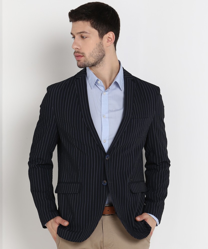 VAN HEUSEN SPORT Striped Single Breasted Party Men Blazer Buy