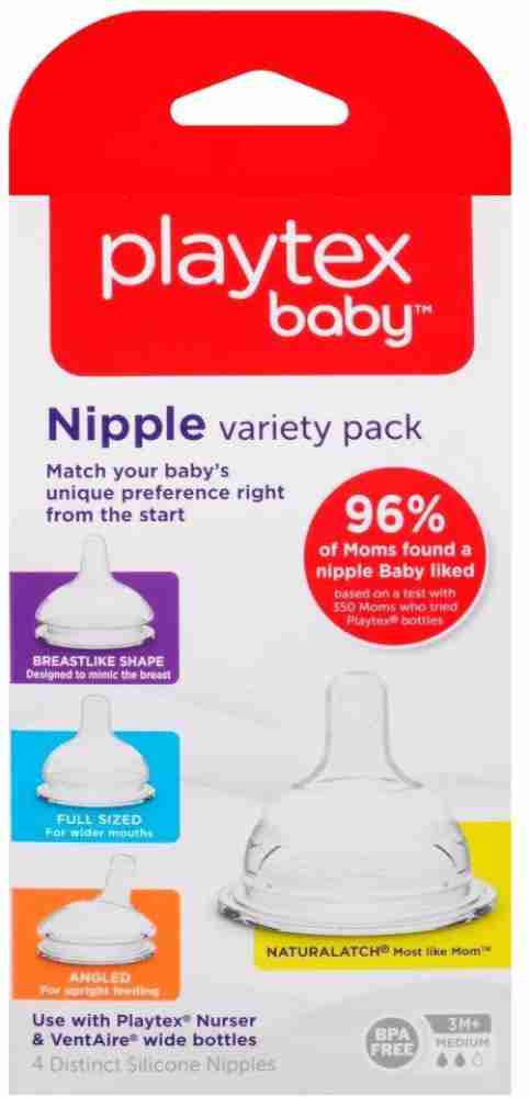 Playtex Baby Nipple Variety Kit, Medium Flow, 4-Count Brand New